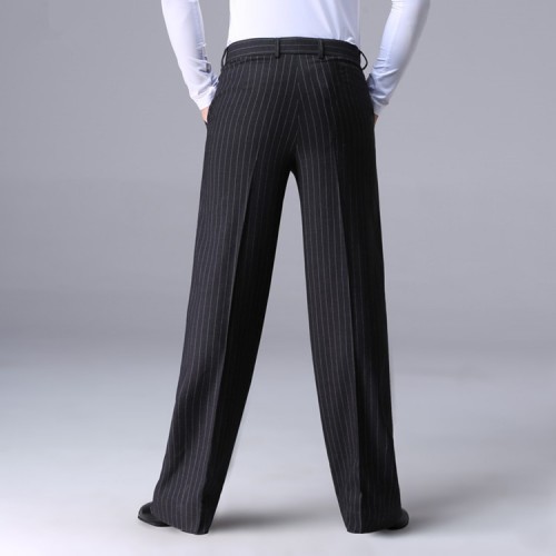 Men's striped latin ballroom dance pants stage performance competition latin chacha dance long trousers